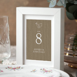 Elegante moderne, einfache Elemente Hochzeit Tischnummer