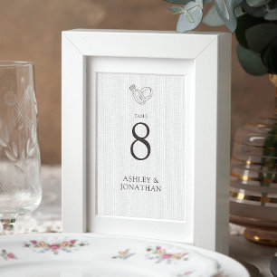 Elegante moderne, einfache Elemente Hochzeit Tischnummer