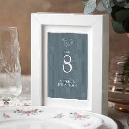 Elegante moderne, einfache Elemente Hochzeit Tischnummer