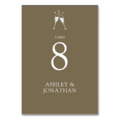 Elegante moderne, einfache Elemente Hochzeit Tischnummer (Rückseite)