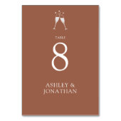 Elegante moderne, einfache Elemente Hochzeit Tischnummer (Vorderseite)