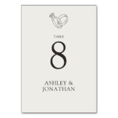 Elegante moderne, einfache Elemente Hochzeit Tischnummer (Vorderseite)