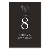 Elegante moderne, einfache Elemente Hochzeit Tischnummer (Rückseite)
