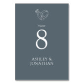 Elegante moderne, einfache Elemente Hochzeit Tischnummer (Rückseite)