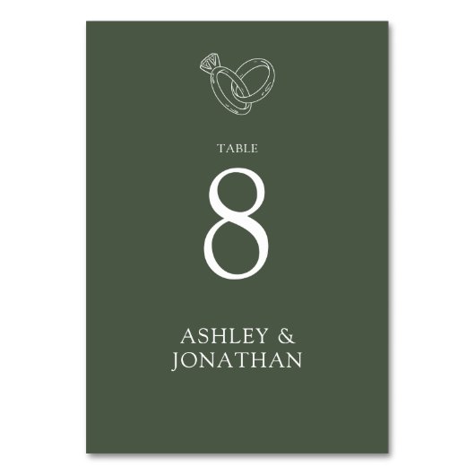 Elegante moderne, einfache Elemente Hochzeit Tischnummer (Rückseite)