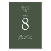 Elegante moderne, einfache Elemente Hochzeit Tischnummer (Vorderseite)