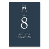 Elegante moderne, einfache Elemente Hochzeit Tischnummer (Rückseite)