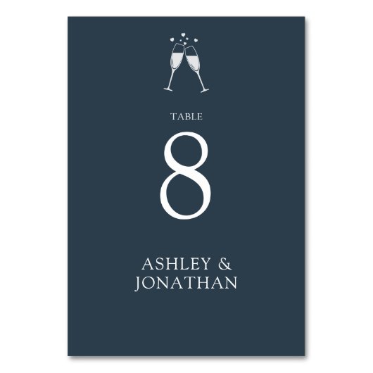 Elegante moderne, einfache Elemente Hochzeit Tischnummer (Rückseite)