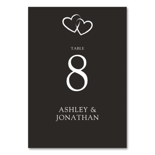 Elegante moderne, einfache Elemente Hochzeit Tischnummer (Rückseite)