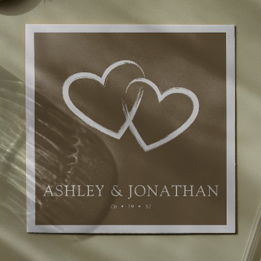 Elegante moderne, einfache Elemente Hochzeitscockt Serviette