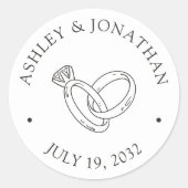 Elegante moderne, einfache Elemente Runder Aufkleber (Vorderseite)