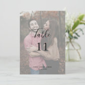 Elegante moderne, einfache Foto Hochzeit-Tischnumm (Stehend Vorderseite)