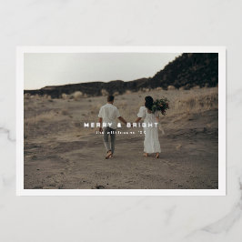 Elegante moderne, einfache Fotokarte vereitelt Folien Feiertagskarte