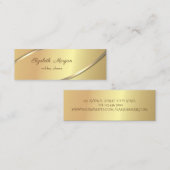 Elegante moderne, einfache, goldene Streifen Mini Visitenkarte (Vorne/Hinten)