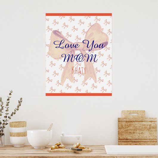 Elegante moderne, einfache Liebe Mama Mütter Tag Poster (Küche)