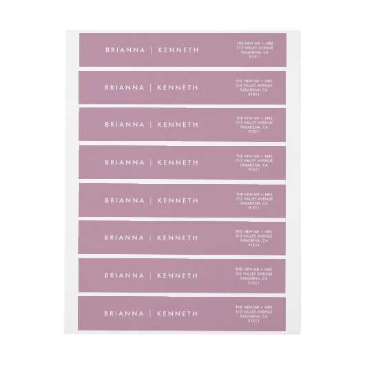 Elegante Moderne einfache Mauve Wedding (Bogen)