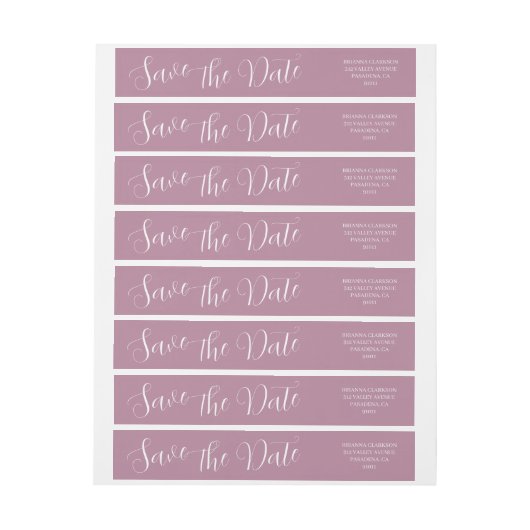 Elegante moderne einfache Mauve Wedding retten das (Bogen)