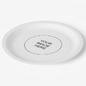 Elegante moderne, einfache minimalistische Round-T Pappteller (Schrägansicht)