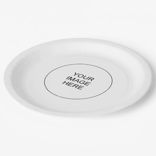 Elegante moderne, einfache minimalistische Round-T Pappteller (Schrägansicht)