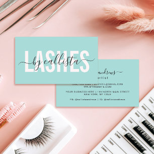 Elegante moderne, einfache Mint-Typografie-Lashes Visitenkarte
