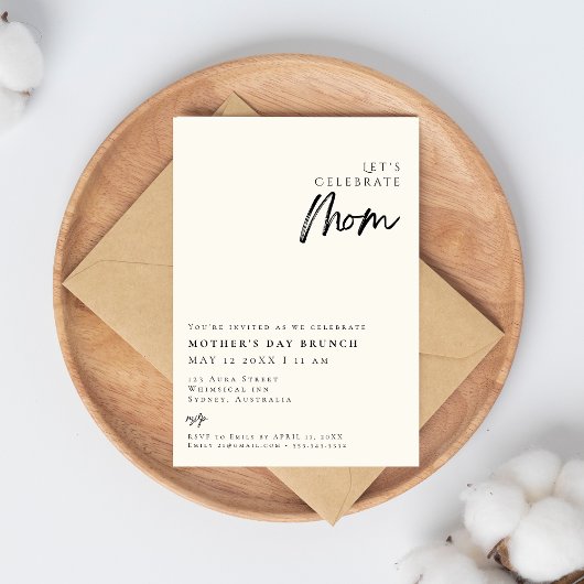 Elegante moderne einfache Mutter's day BRUNCH Einl Einladung