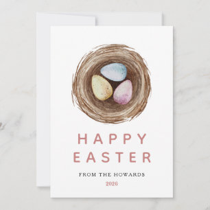 Elegante moderne einfache Ostereier Frohe Ostern Feiertagskarte