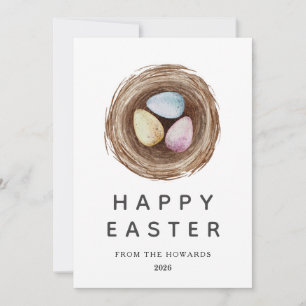 Elegante moderne einfache Ostereier Frohe Ostern Feiertagskarte