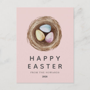 Elegante moderne einfache Ostereier Frohe Ostern Feiertagspostkarte