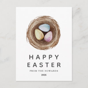 Elegante moderne einfache Ostereier Frohe Ostern Feiertagspostkarte