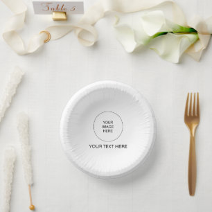 Elegante moderne einfache runde Vorlage Cute Pappteller