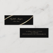 Elegante moderne, einfache, schwarze, goldene Stre Mini Visitenkarte (Vorne/Hinten)