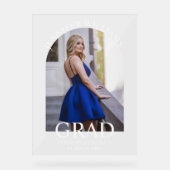 elegante, moderne, einfache Skript-Abschluss-Foto Acrylschild (Vorderseite)