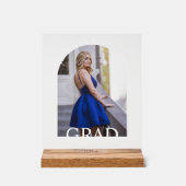 elegante, moderne, einfache Skript-Abschluss-Foto Acrylschild (Vorderseite)