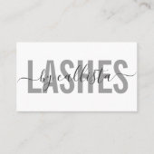 Elegante moderne, einfache Typografie-Lashes Visitenkarte (Vorderseite)