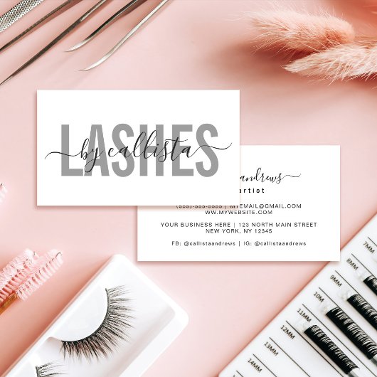 Elegante moderne, einfache Typografie-Lashes Visitenkarte