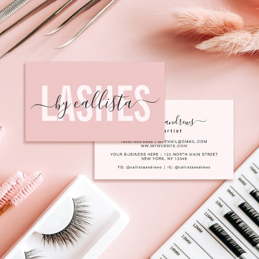 Elegante moderne, einfache Typografie-Lashes Visitenkarte