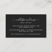 Elegante moderne, einfache Typografie-Lashes Visitenkarte (Rückseite)