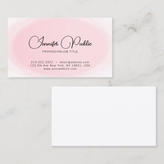 Elegante moderne, einfache Typografie-Skriptvorlag Visitenkarte (Vorne/Hinten)