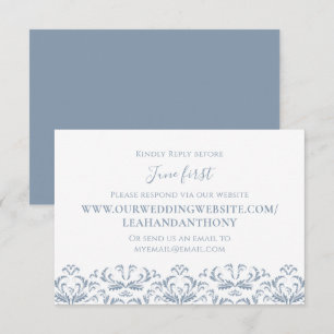 Elegante moderne, einfache und blaue Straße Via We RSVP Karte