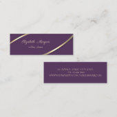 Elegante moderne, einfache, violette und goldene S Mini Visitenkarte (Vorne/Hinten)