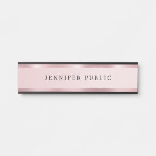 Elegante moderne einfache Vorlage Luxus-Roségold Türschild