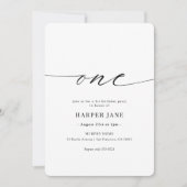 Elegante Moderne Einladung zum 1. Geburtstag (Vorderseite)