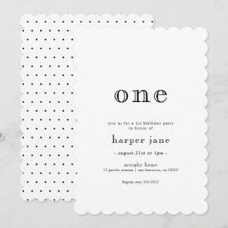 Elegante Moderne Einladung zum 1. Geburtstag