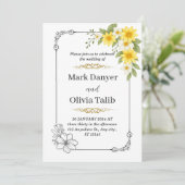 Elegante Moderne Einladung zur Hochzeit - einfach (Stehend Vorderseite)