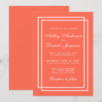 Elegante moderne Einladung zur Hochzeitskoralle