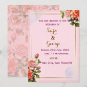 Elegante Moderne Einladungen für Hochzeiten (Vorne/Hinten)