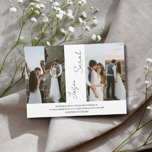 Elegante Moderne Elegante 4 Fotos Hochzeit Einladung