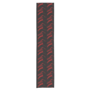 elegante, moderne, elegante Rot-Schwarz-Chevronen Kurzer Tischläufer