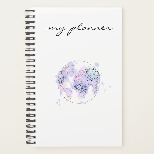 Elegante Moderne Eleganz Blau Planer (Vorderseite)