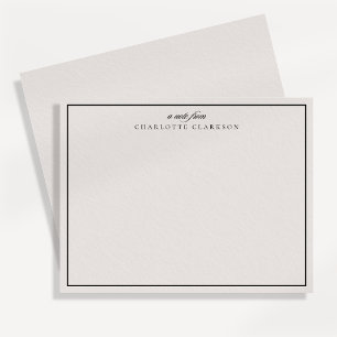 Elegante moderne Elfenbein- und schwarze Rand-Noti Einladung